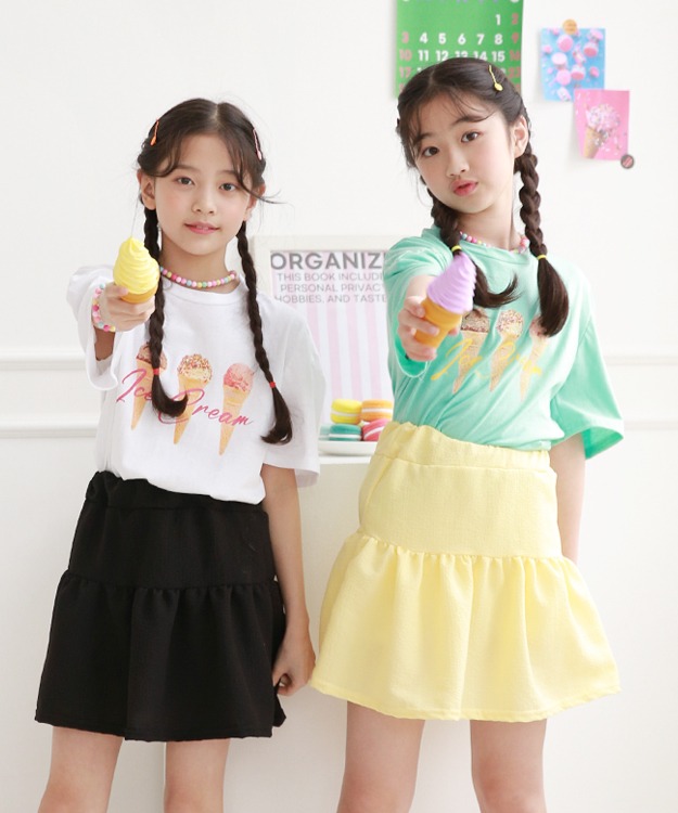 달콤아이스크림 티셔츠(화이트,민트)